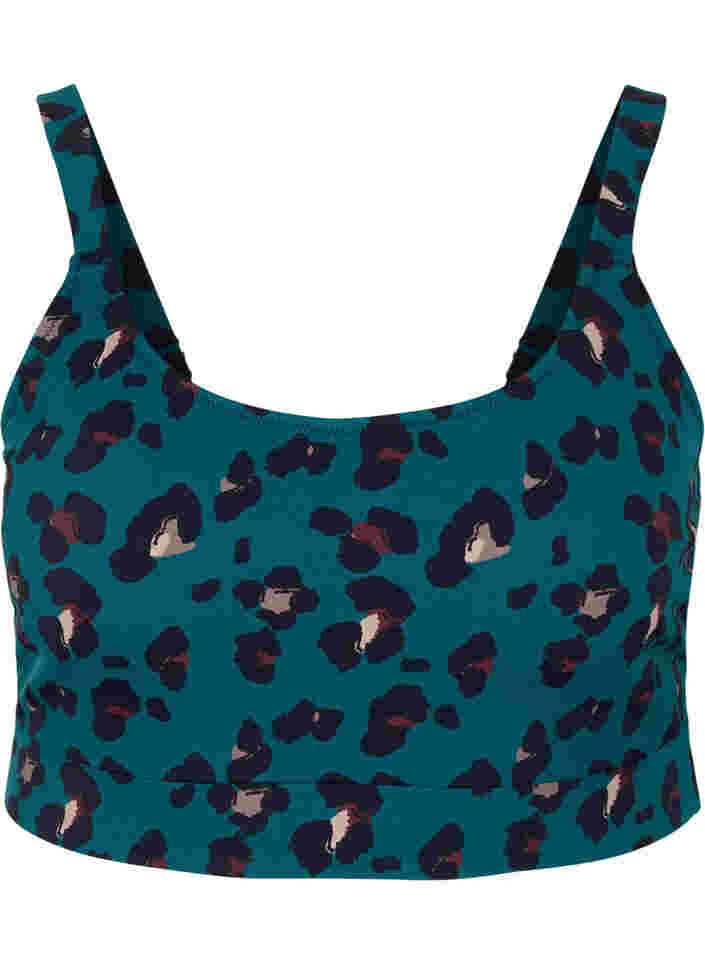 Bikini top med regulerbare skulderstropper, Teal Leopard, Packshot image number 0