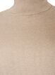 Strikbluse med rullekrave og l&oslash;s pasform, Beige, Packshot image number 2