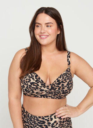 Bikini overdel med leo print, Leopard Print, Model image number 0