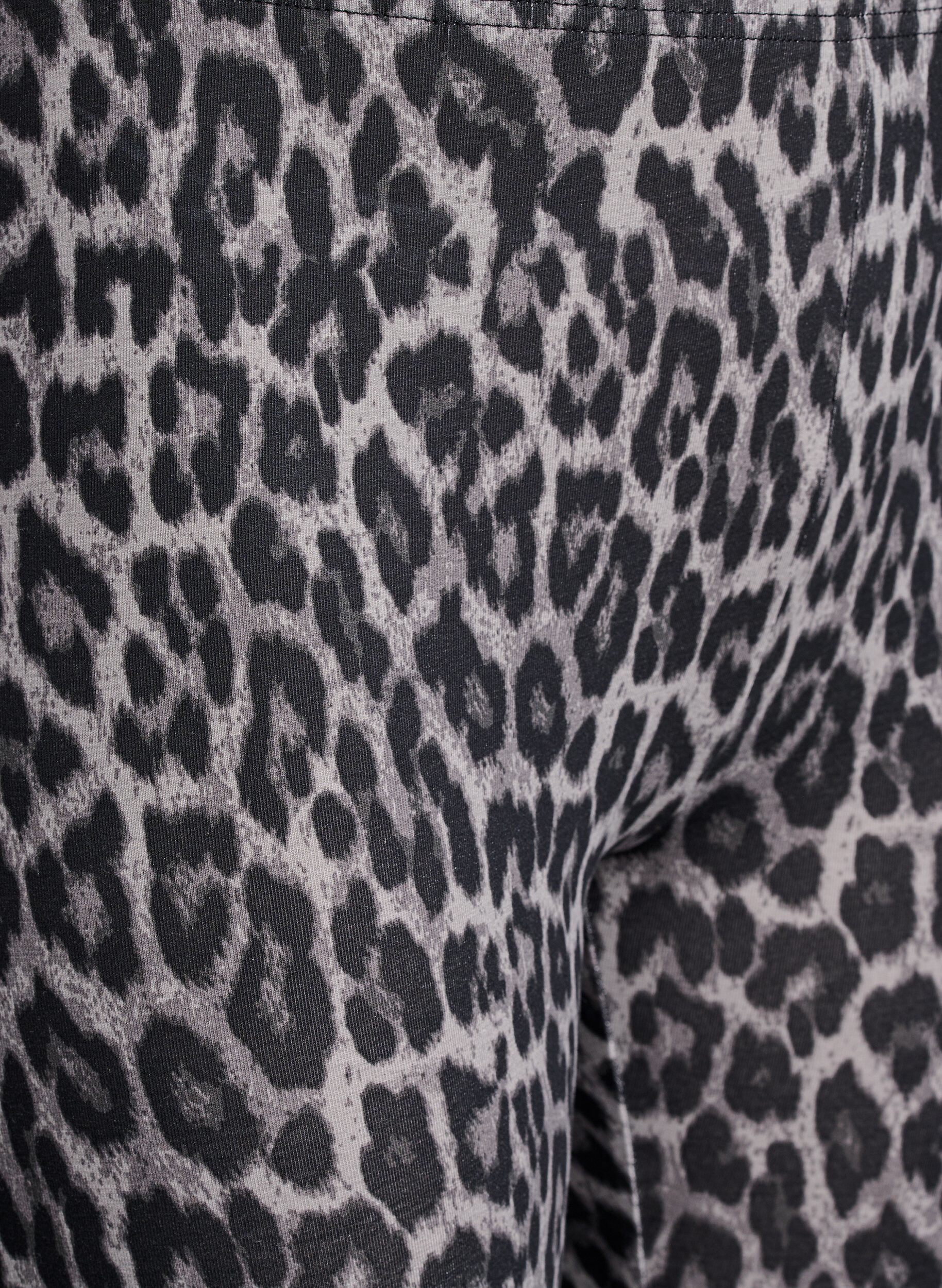 Zizzi Viskose leggings med leo print, Gr&aring;, Packshot image number 2