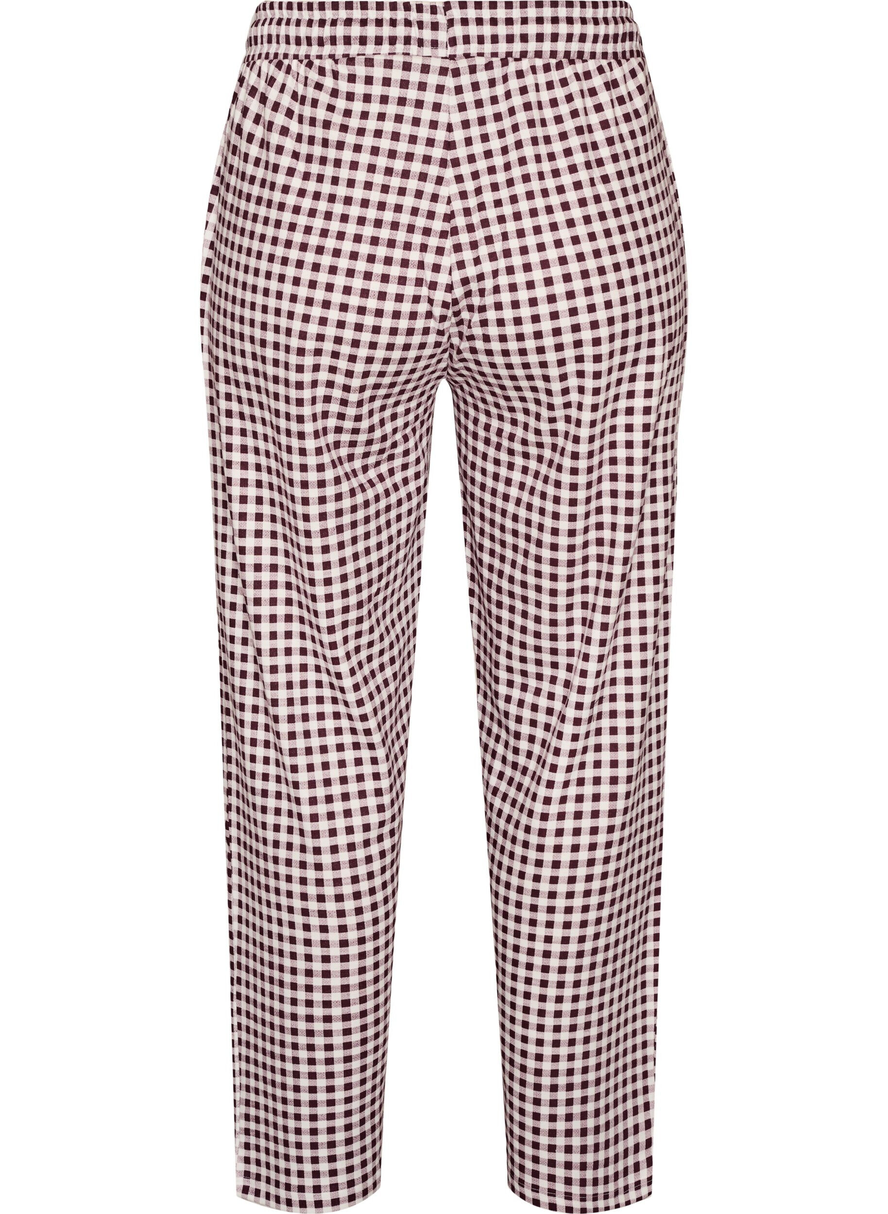 ZizziPyjamasbukser i bomuld med h&oslash;j talje, R&oslash;d, Packshot image number 1