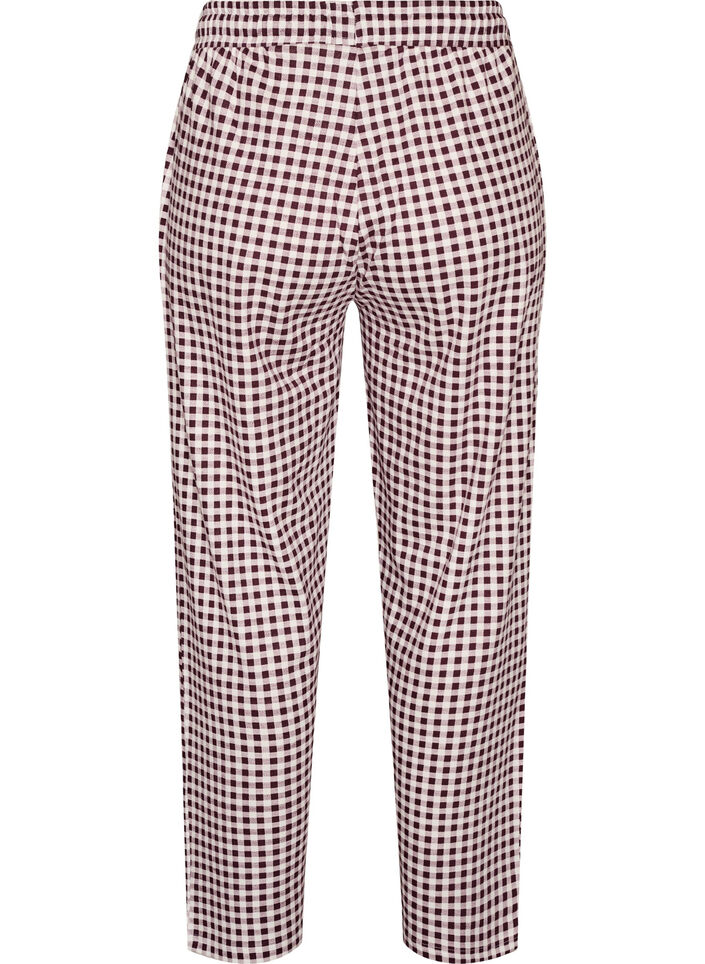 Pyjamasbukser i bomuld med h&oslash;j talje, R&oslash;d, Packshot image number 1