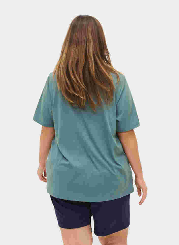 Kortærmet t-shirt i ribkvalitet, Goblin Blue, Model image number 1