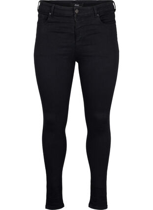 Super slim jeans med høj talje, Black, Packshot image number 0