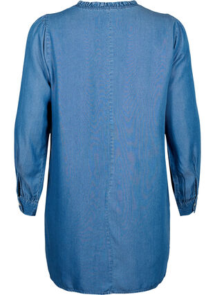 Langærmet tunika i TENCEL™ Lyocell , Medium Blue denim, Packshot image number 1