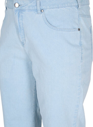 Straight fit Vera jeans med ankellængde og striber, Light blue denim, Packshot image number 2