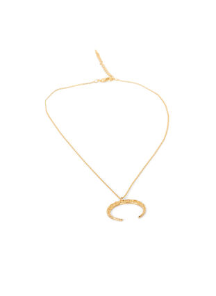 Guldfarvet halskæde med vedhæng, Gold, Packshot image number 0