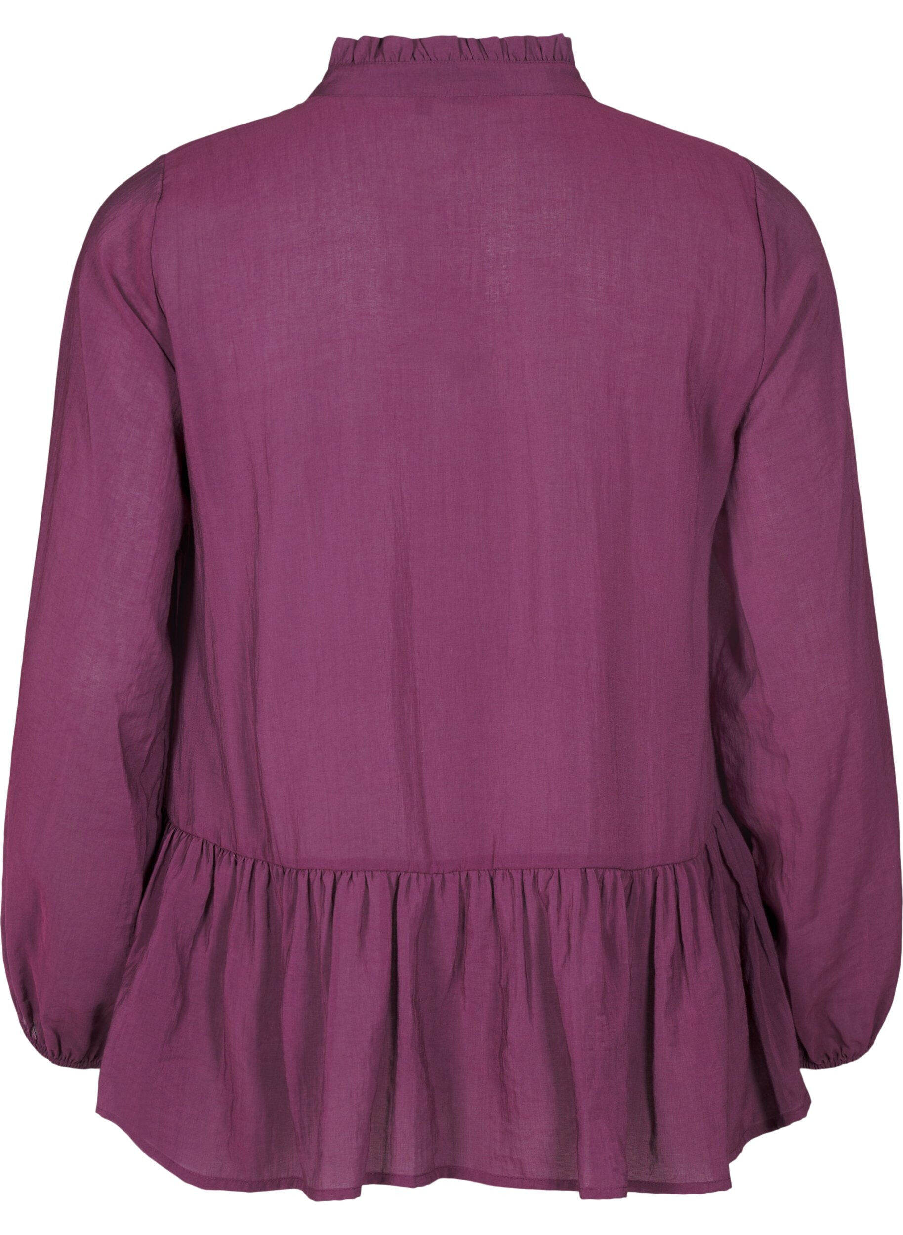 Zizzi Viskose bluse med peplum, Lilla, Packshot image number 1