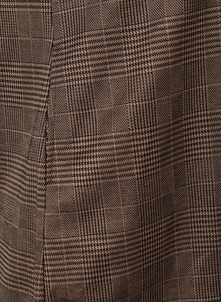 Kort kjole med ternet m&oslash;nster og skjortekrave, Brun, Packshot image number 3