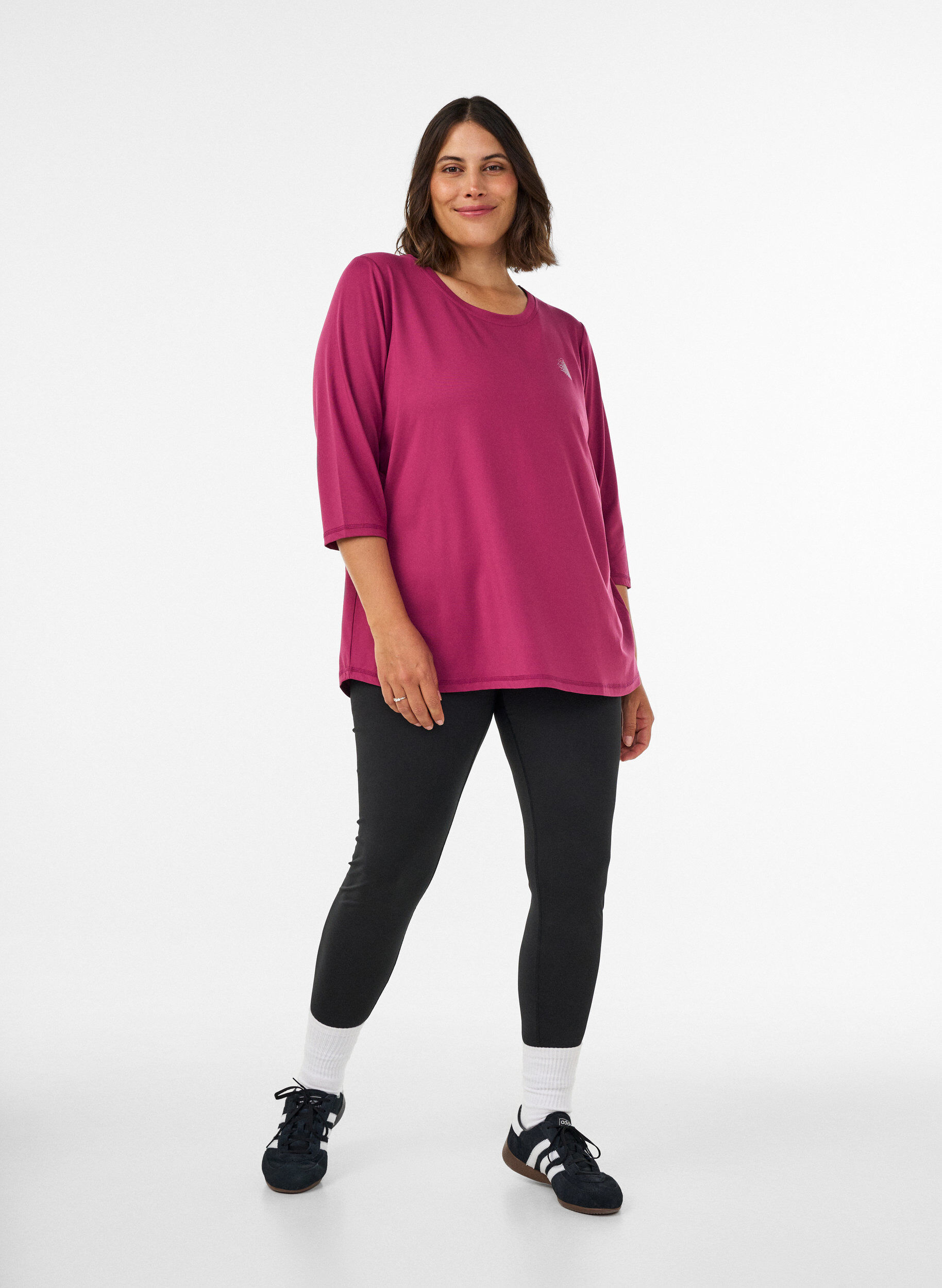 ZizziTr&aelig;ningsbluse med 3/4 &aelig;rmer, Lyser&oslash;d, Model image number 1