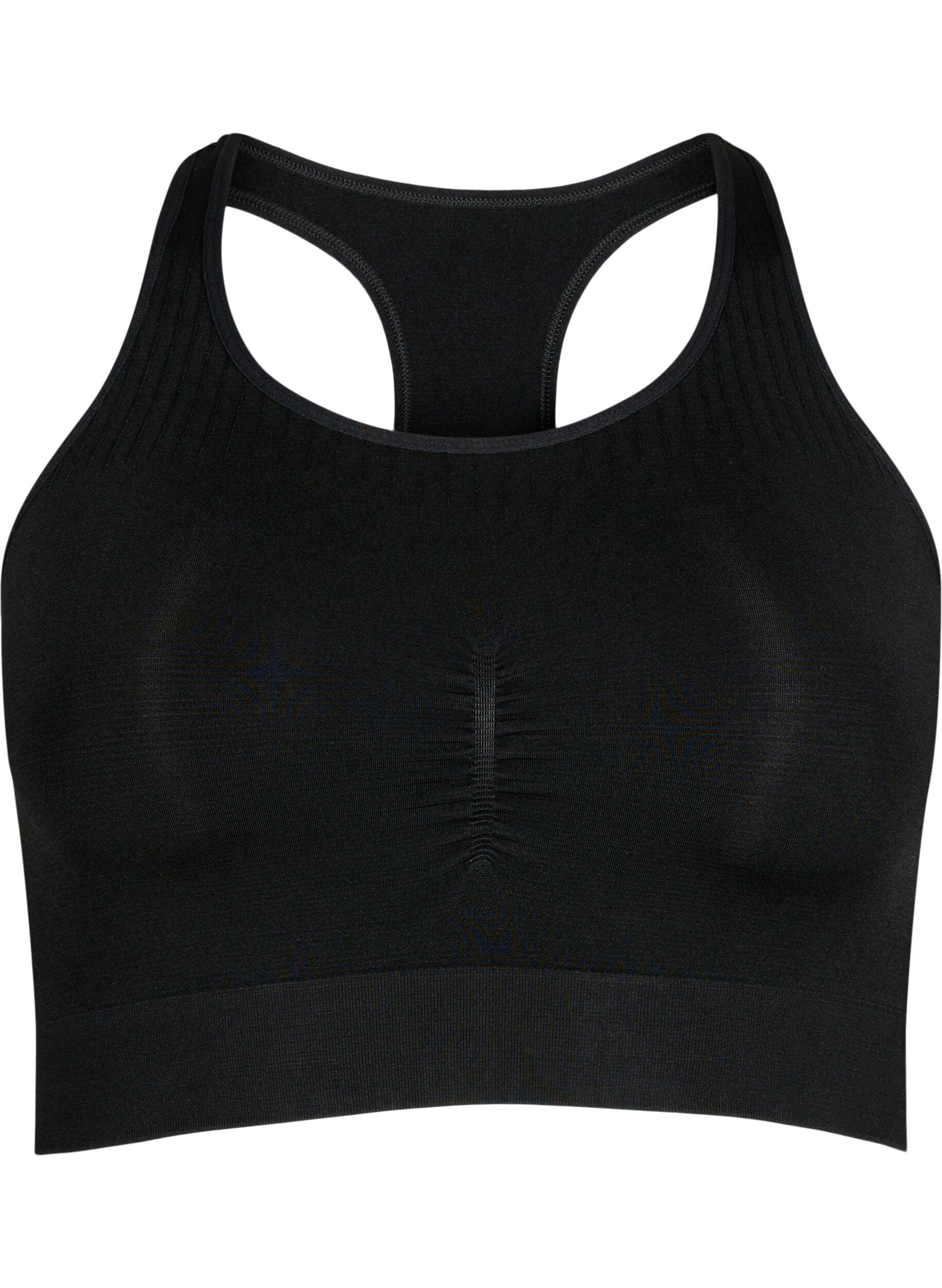 Zizzi Seamless bh top , Black, Packshot image number 0