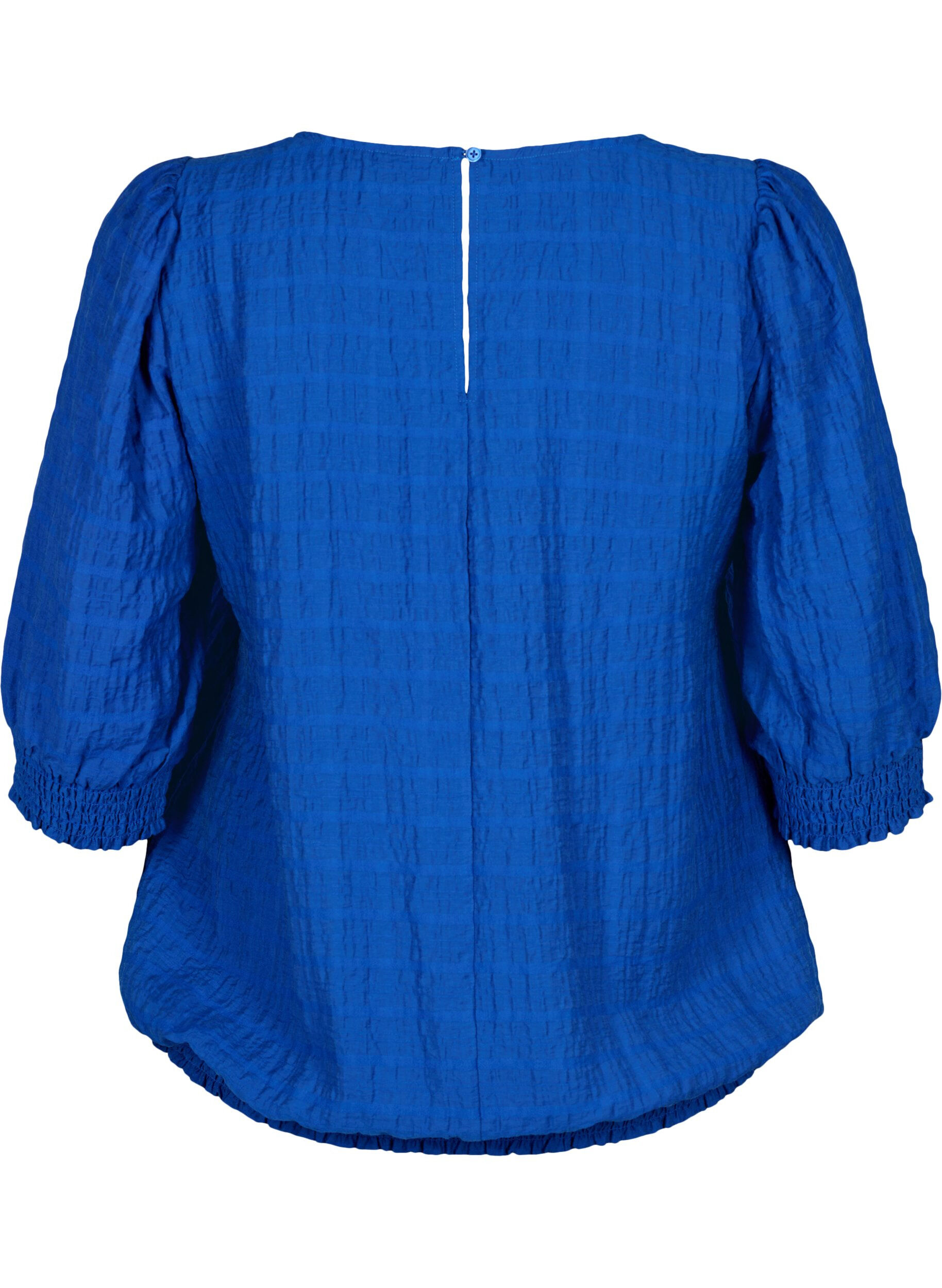 Zizzi Smock bluse med lyocell (TENCEL&trade;), Strong Blue, Packshot image number 1