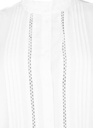 Skjortebluse i viskose med flæsekrave, Bright White, Packshot image number 2