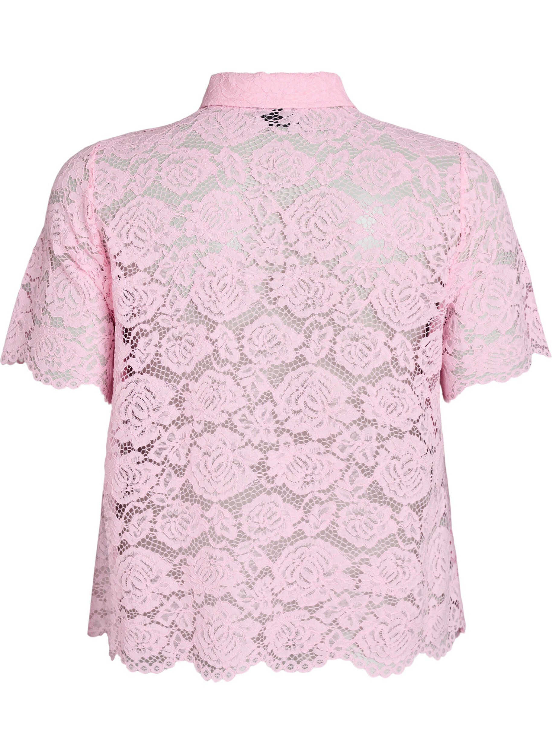 ZizziSkjortebluse i blonde med perleknapper, Lyser&oslash;d, Packshot image number 1
