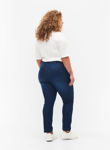 Slim fit Emily jeans med normal talje, Blue denim, Model image number 1