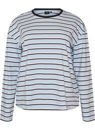 Basis t-shirt med lange &aelig;rmer, Bl&aring;