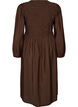 Midikjole i viskose med smock, Brun, Packshot image number 1