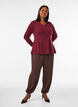 Jerseybluse med ribstruktur og A-form, R&oslash;d, Model image number 1