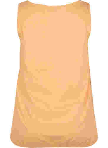 Bomuldstop med rund hals og blondekant, Apricot Nectar, Packshot image number 1