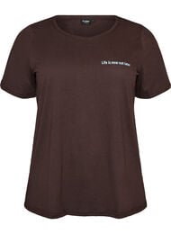 T-shirt med motiv, Brun