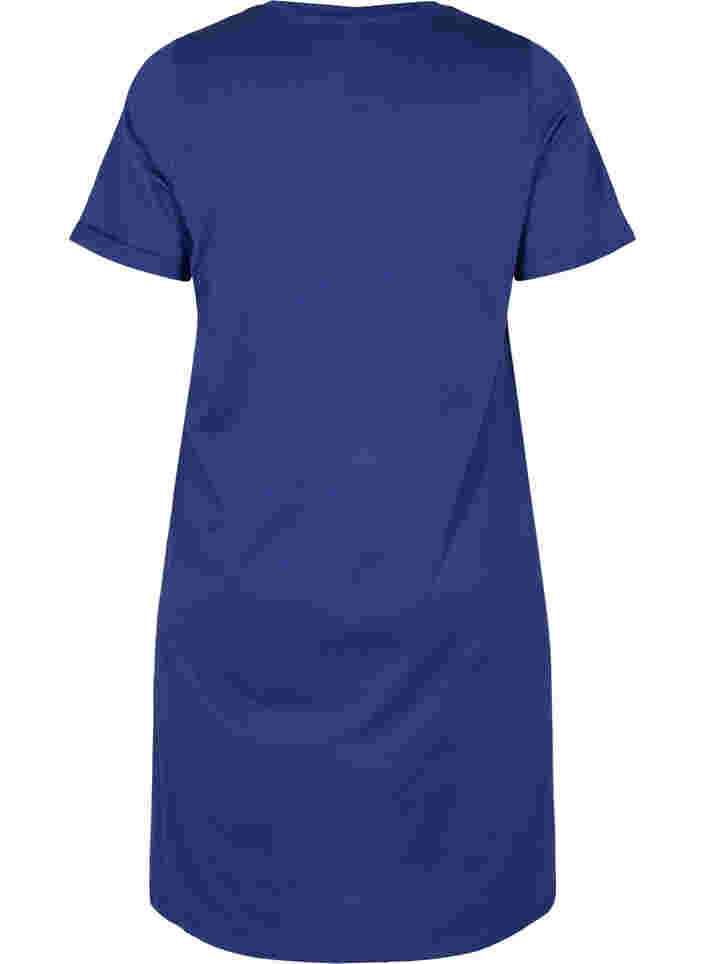 Kortærmet bomulds natkjole med tryk , Midnight W. Crois, Packshot image number 1