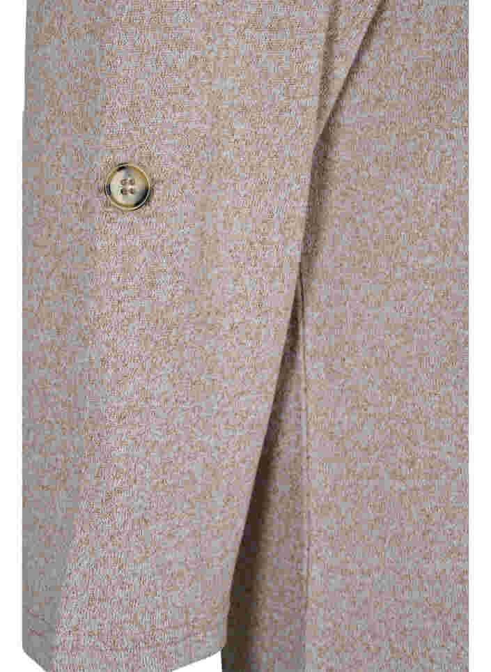 Bluse med knapper og 3/4 ærmer, Umber Melange, Packshot image number 3