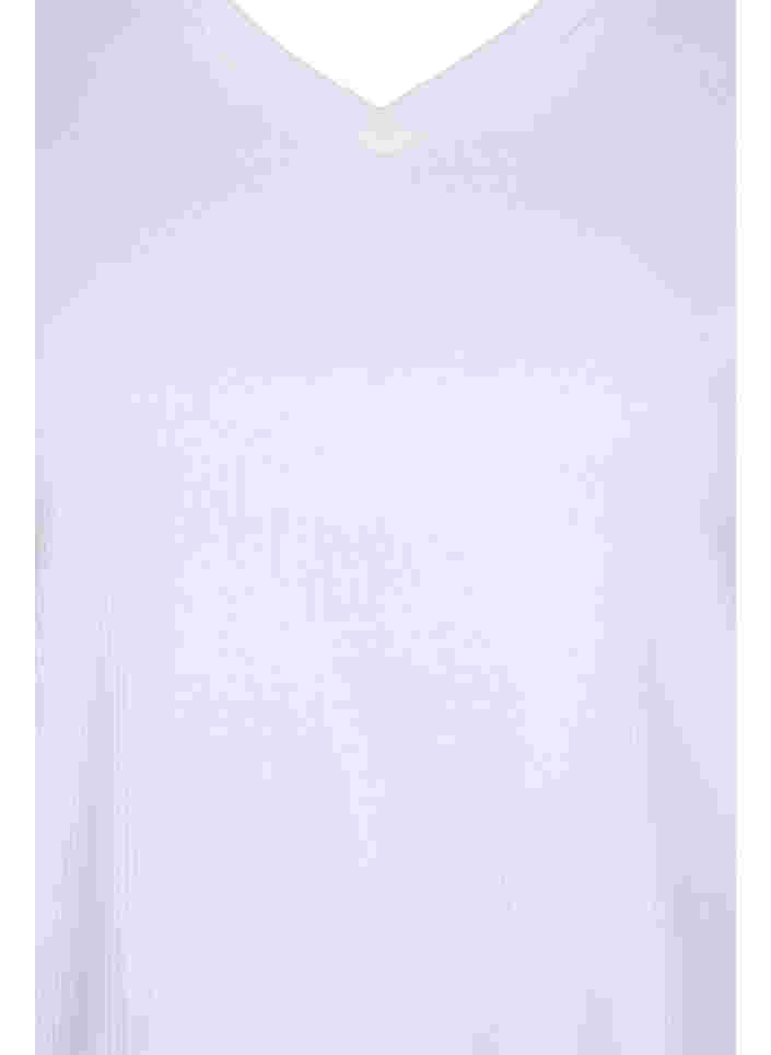 Bomulds t-shirt med ribstruktur, Bright White, Packshot image number 2