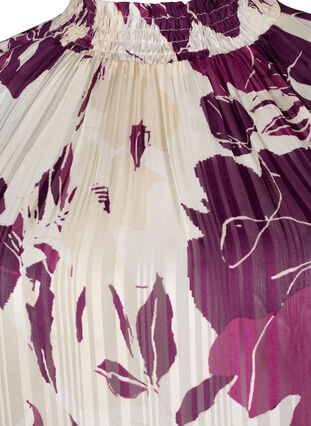 Kortærmet smockbluse med print, D.Purple Graphic AOP, Packshot image number 2