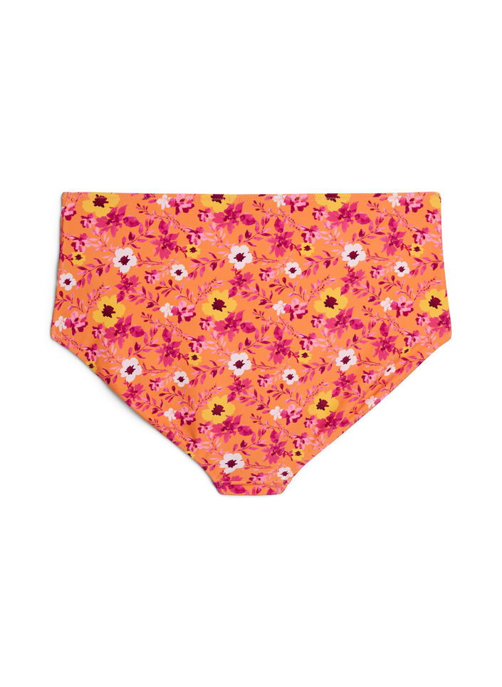 H&oslash;jtaljet bikinitrusse med m&oslash;nster, Orange, Packshot