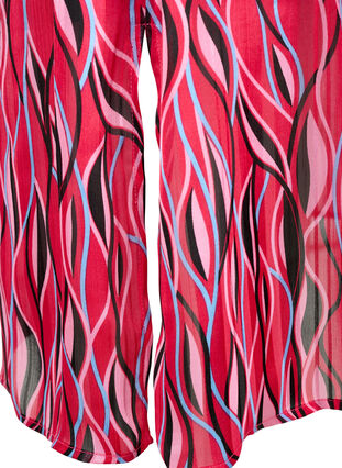 Langærmet midikjole med print, Fuchsia Pink AOP, Packshot image number 3