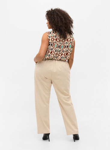 Klassiske bukser med vidde Beige - Str. 42-60 - Zizzi