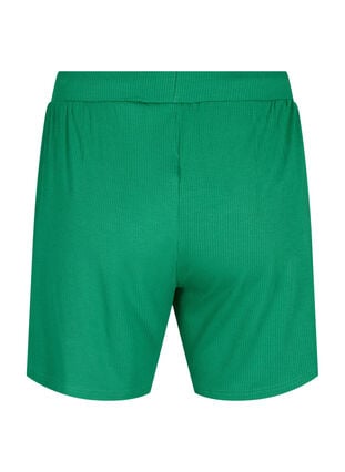 Løstsiddende viskose shorts med rib, Jolly Green, Packshot image number 1