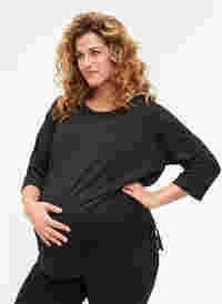 Graviditets træningsbluse med 3/4 ærmer, Black, Model
