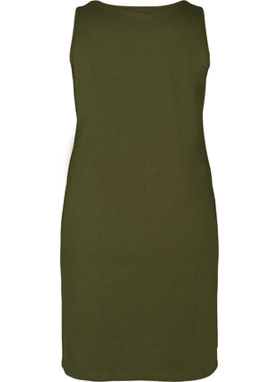 Ærmeløs kjole i bomuld, Ivy green, Packshot image number 1