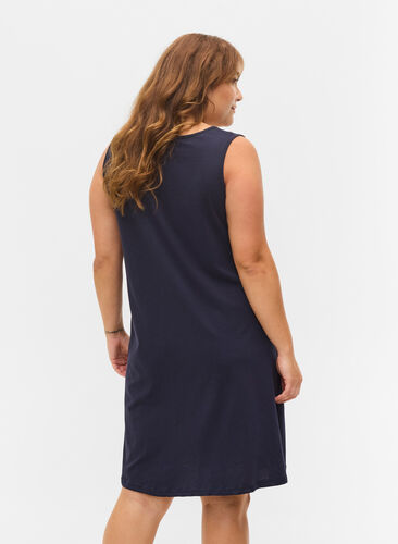 Ærmeløs bomulds kjole med a-shape, Night Sky SUNSHINE, Model image number 1
