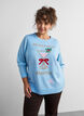 Strikbluse med julemotiv, Bl&aring;, Model image number 0