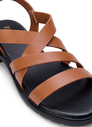 Sommer sandal i læder med bred pasform, Friar Brown, Packshot image number 3