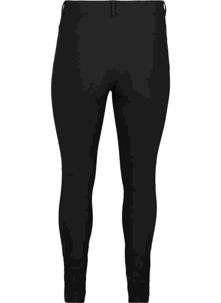 Tætsiddende bukser med lynlås detaljer, Black, Packshot image number 1