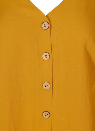 Viskose bluse med knapper og v-hals, Harvest Gold, Packshot image number 2