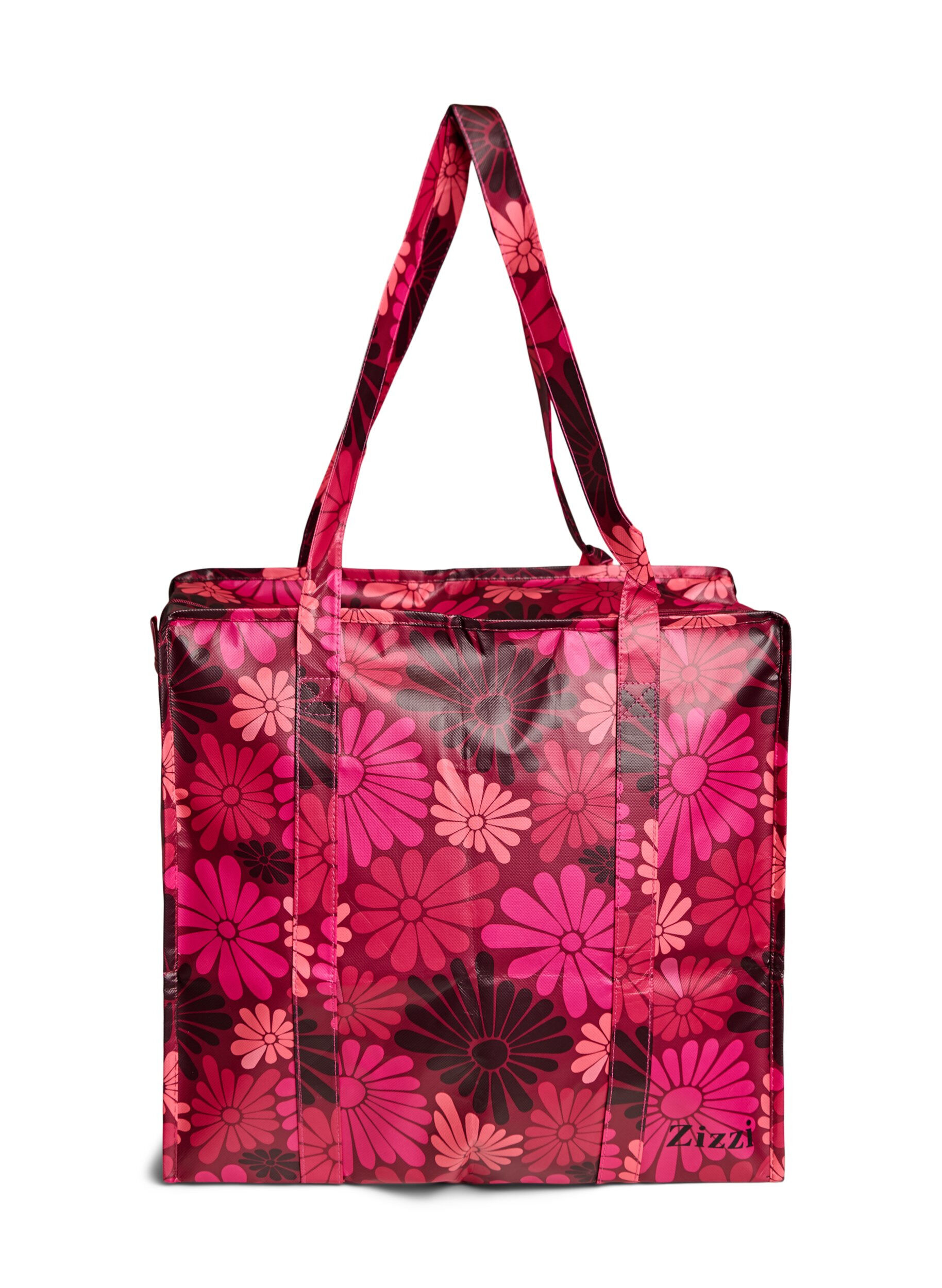 ZizziShoppingbag med lynl&aring;s, R&oslash;d, Packshot image number 1
