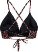 Leopard bikinitop med bindeb&aring;nd bagp&aring;, Brun, Packshot image number 1