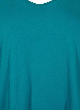 Ensfarvet basis t-shirt i bomuld, Deep Lake, Packshot image number 2