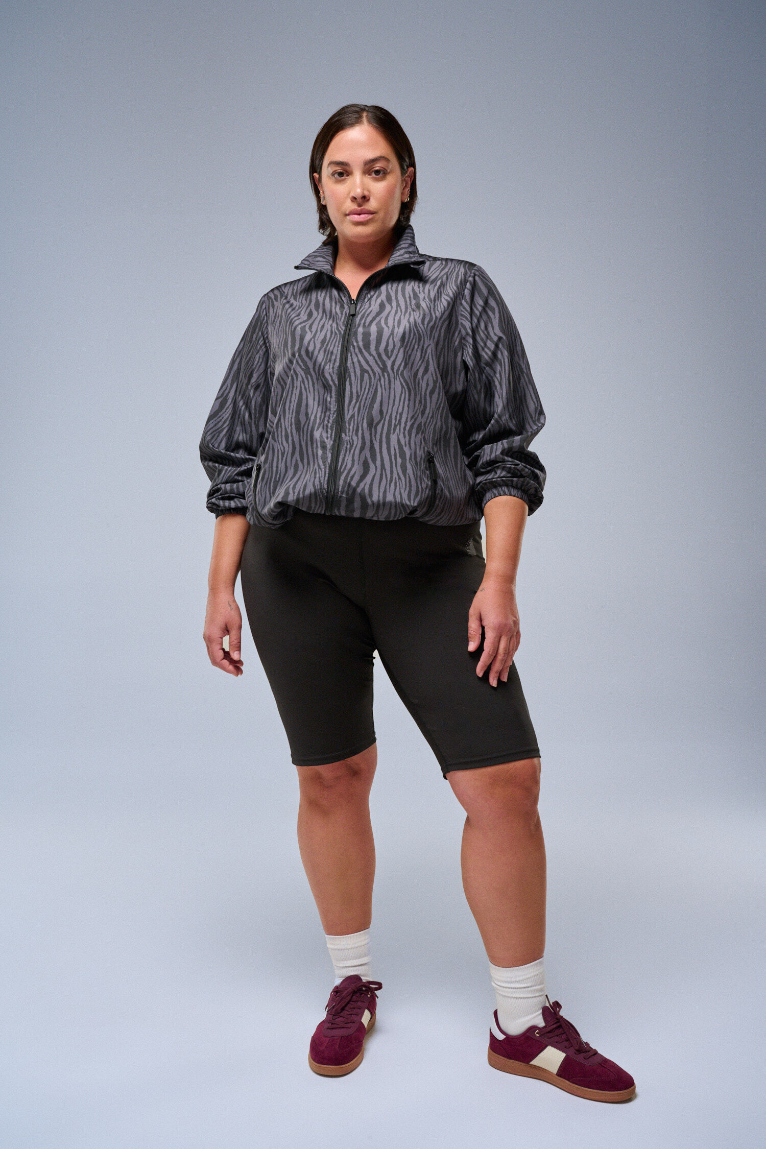 Zizzi Jakke i gr&aring; leopard print, , Model