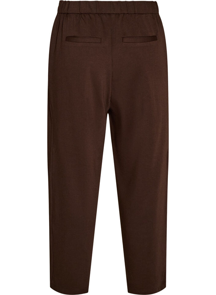 L&oslash;se jerseybukser med h&oslash;j talje, Brun, Packshot image number 1