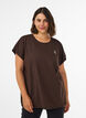 Ensfarvet tr&aelig;nings t-shirt, Brun, Model image number 0