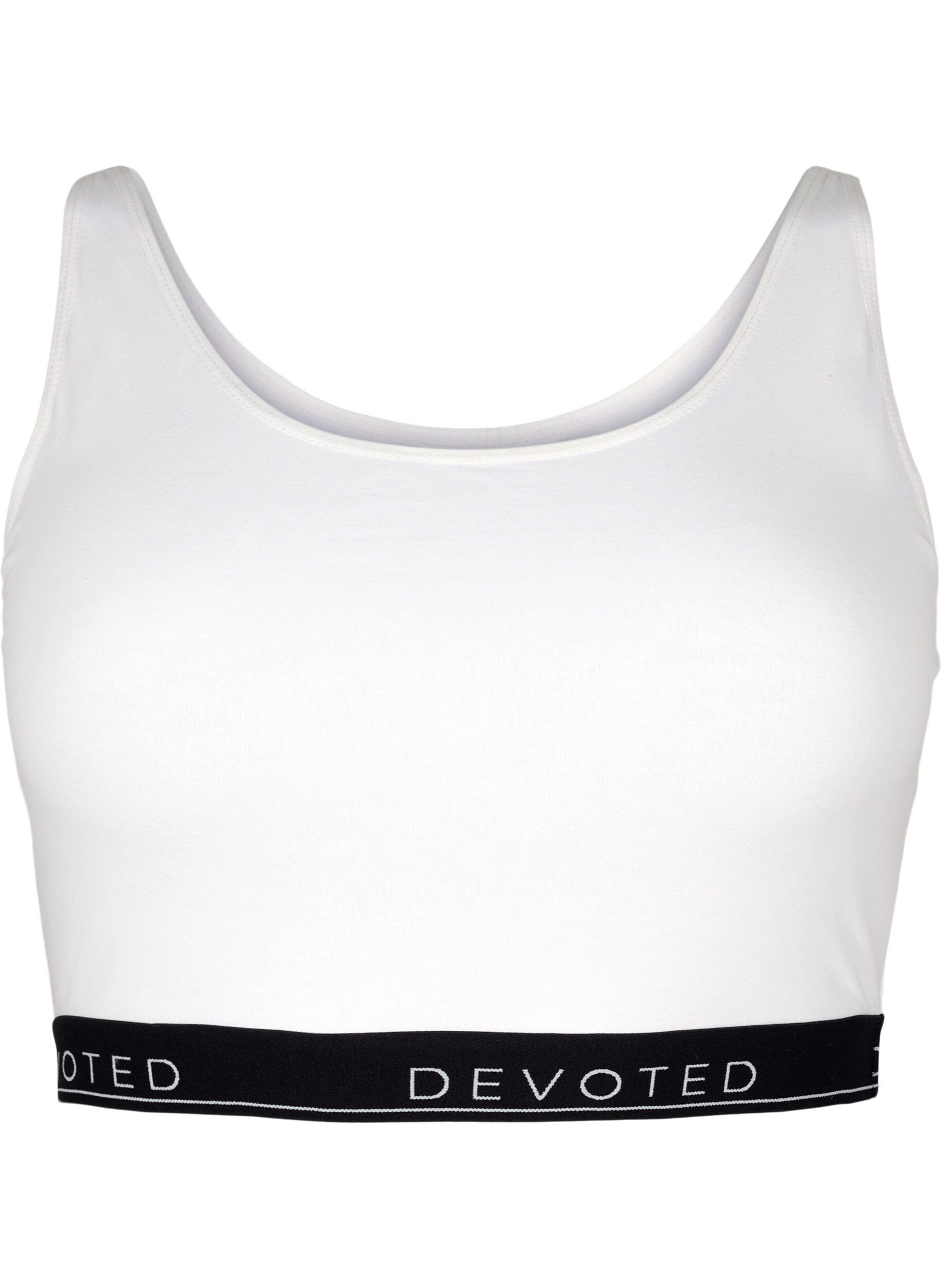 Zizzi Bomulds bh med justerbare stropper, Hvid, Packshot image number 0