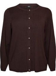 Cardigan med runde knapper, Brun