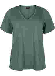 FLASH - T-shirt med v-hals, Balsam Green