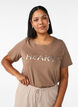 T-shirt med motiv, Brun, Model image number 0