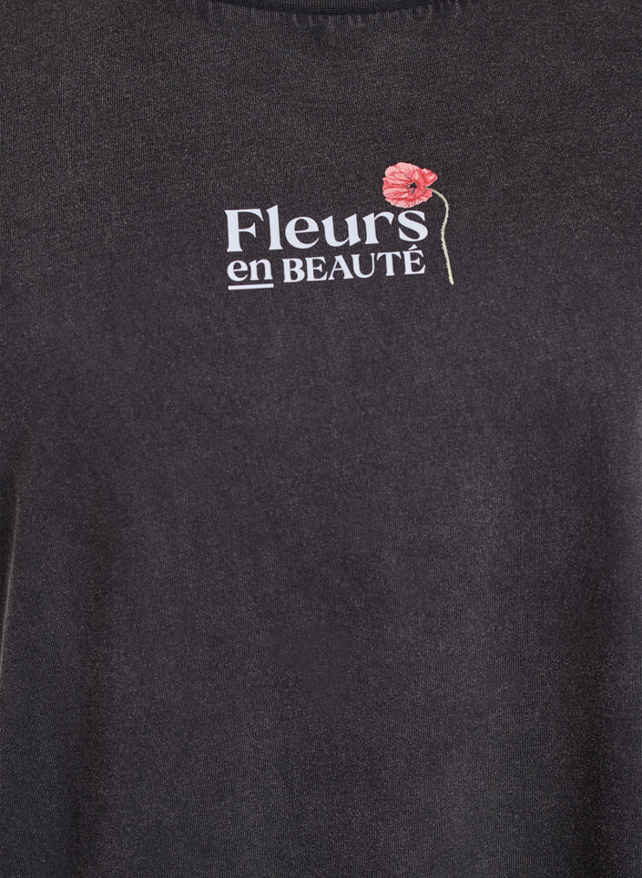 T-shirt i bomuld med front- og rygprint, 9991, Packshot image number 2